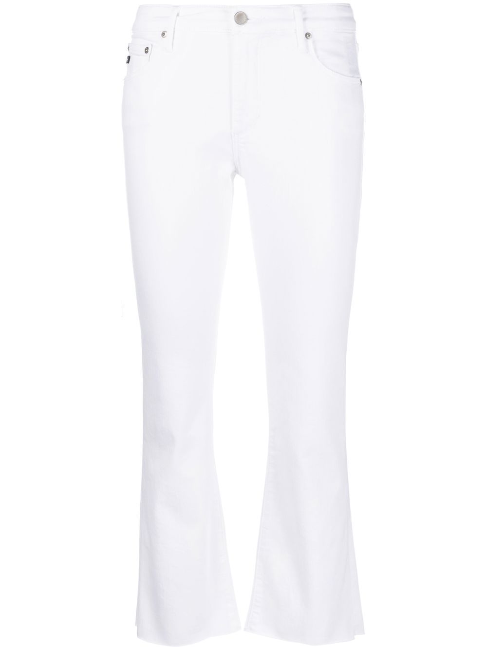 Mid-rise cropped denim jeans - White