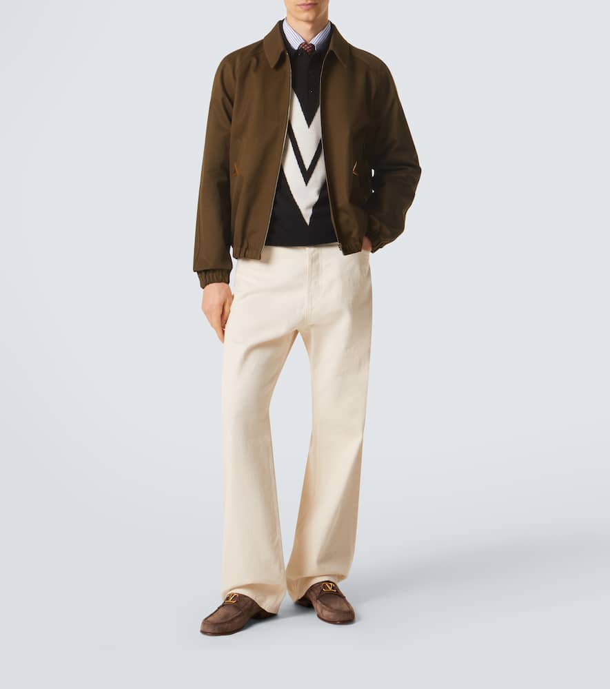 Virgin wool polo sweater