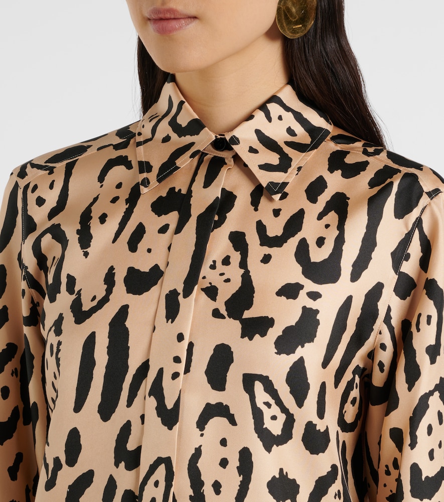 Armony leopard-print silk top