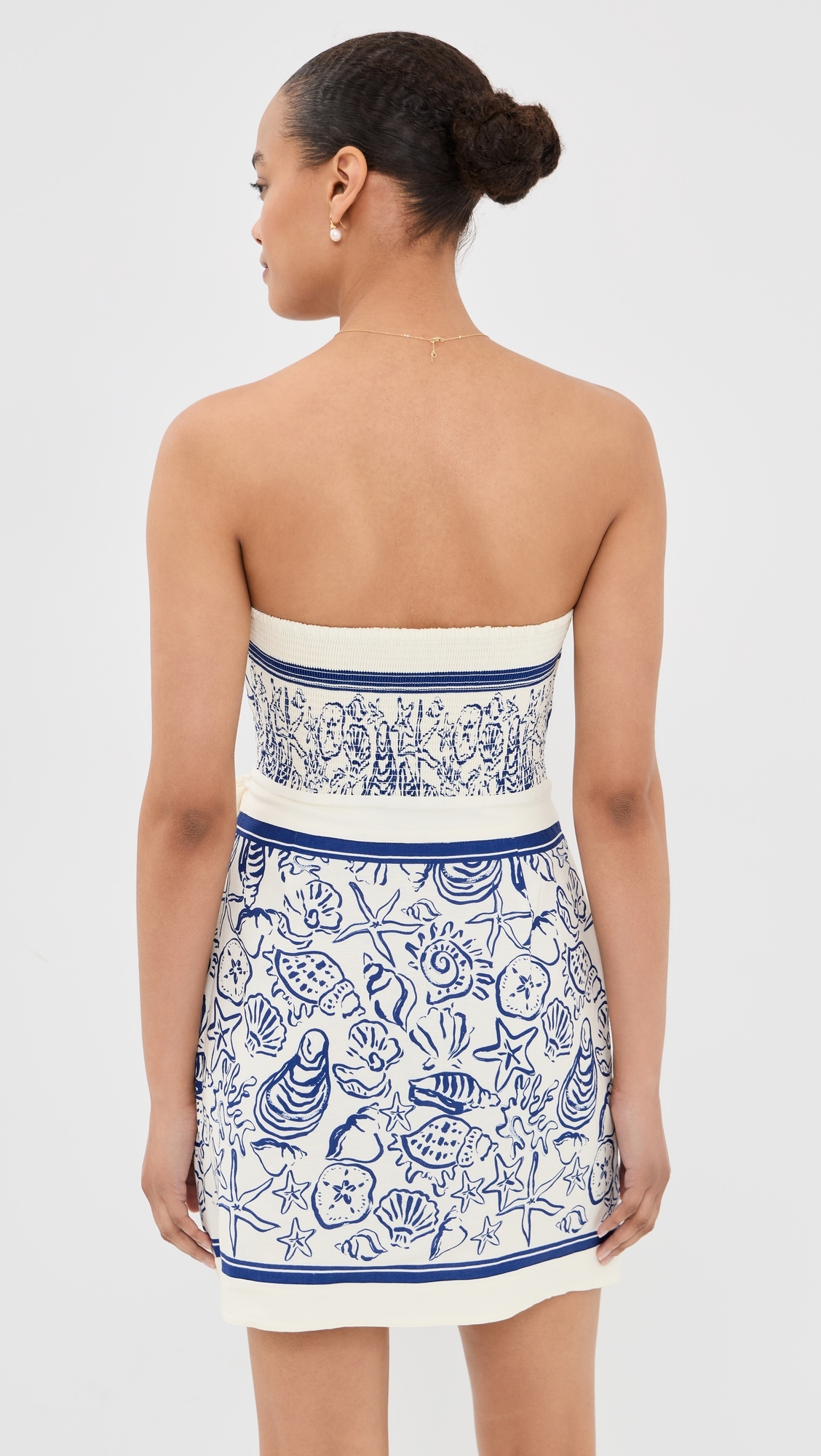 Darbie Linen Bustier Mini Dress Blueberry Multi
