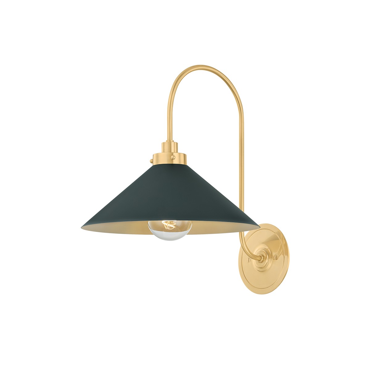 Aged Brass Soft Studio Green Wall Sconce from the Clivedon Collection