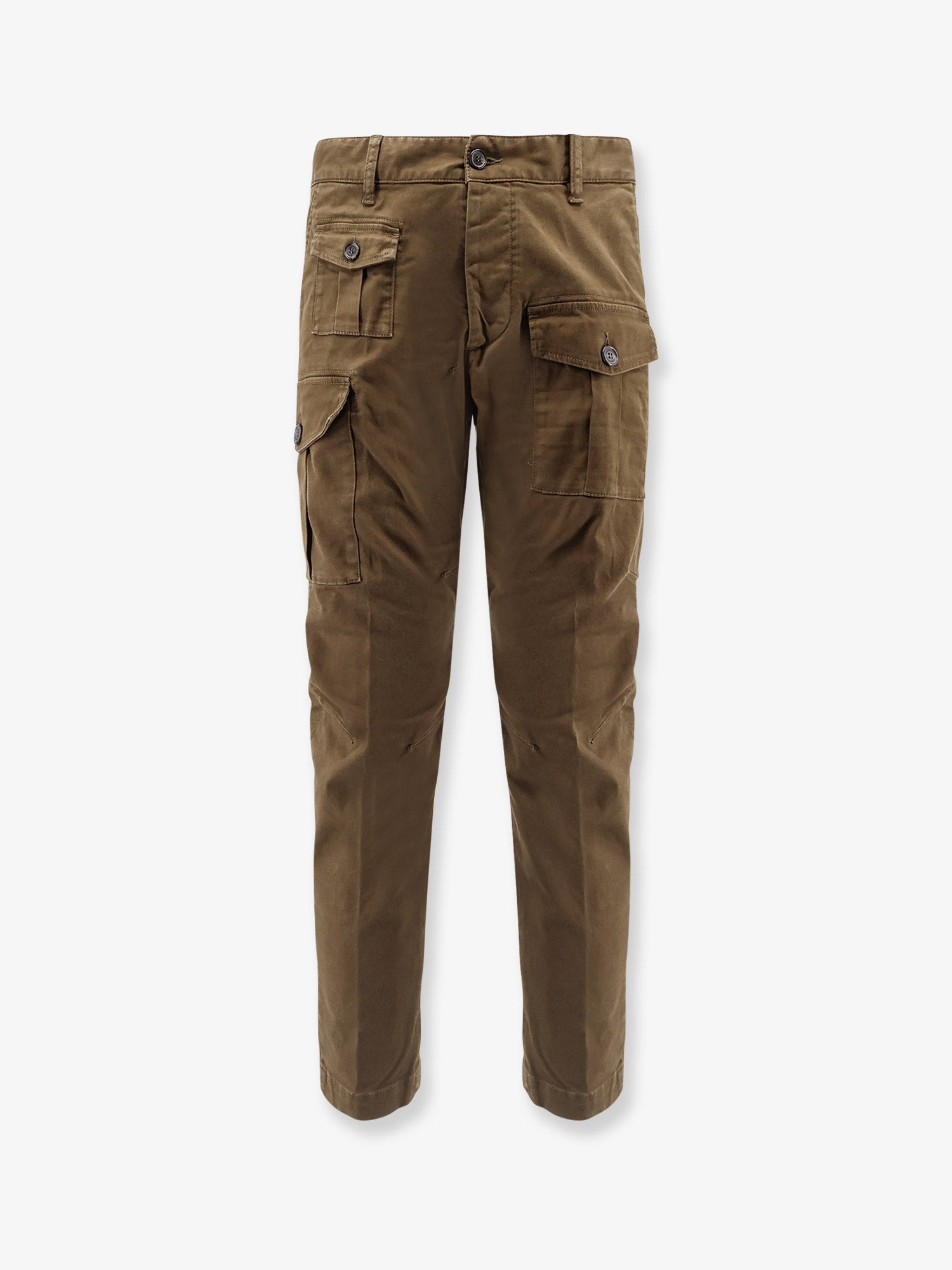 Cotton-Blend Cargo Pants — Green