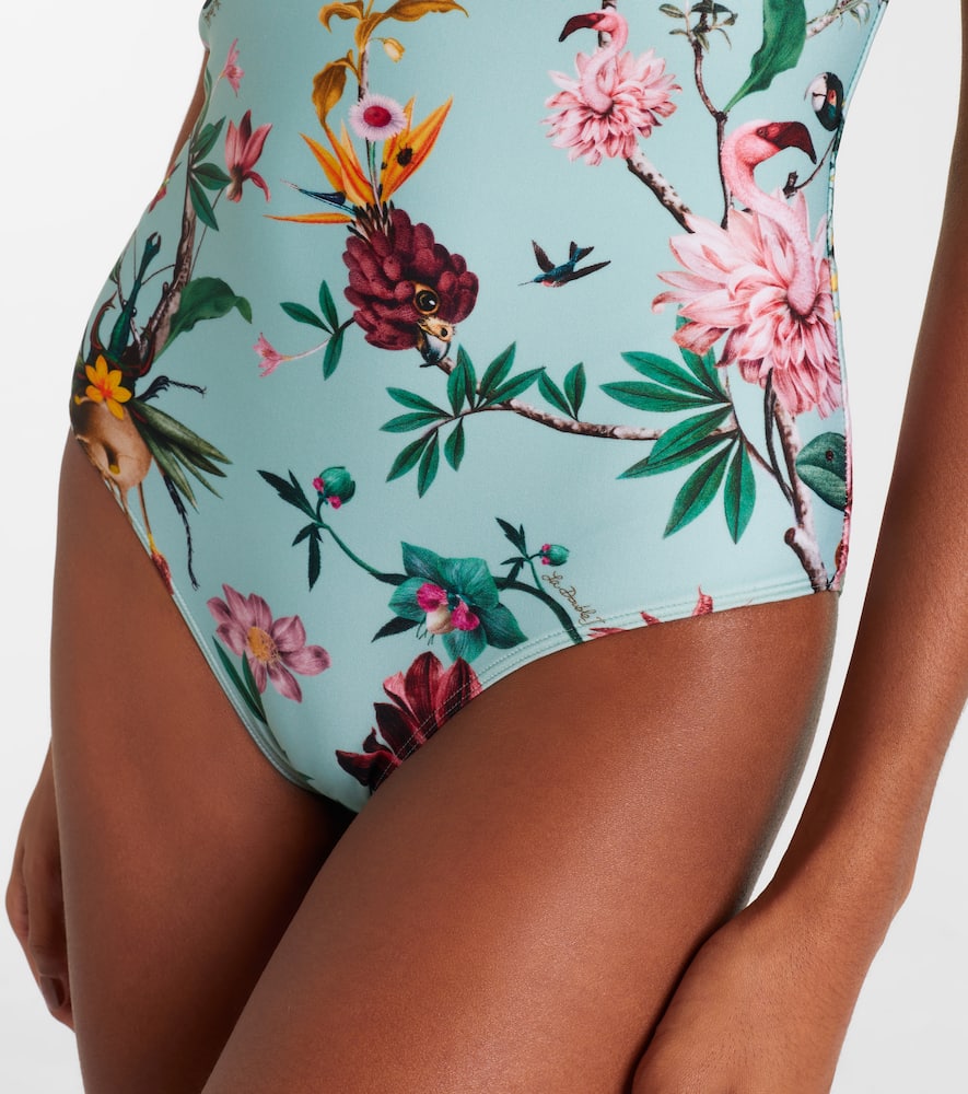 Printed halterneck swimsuit