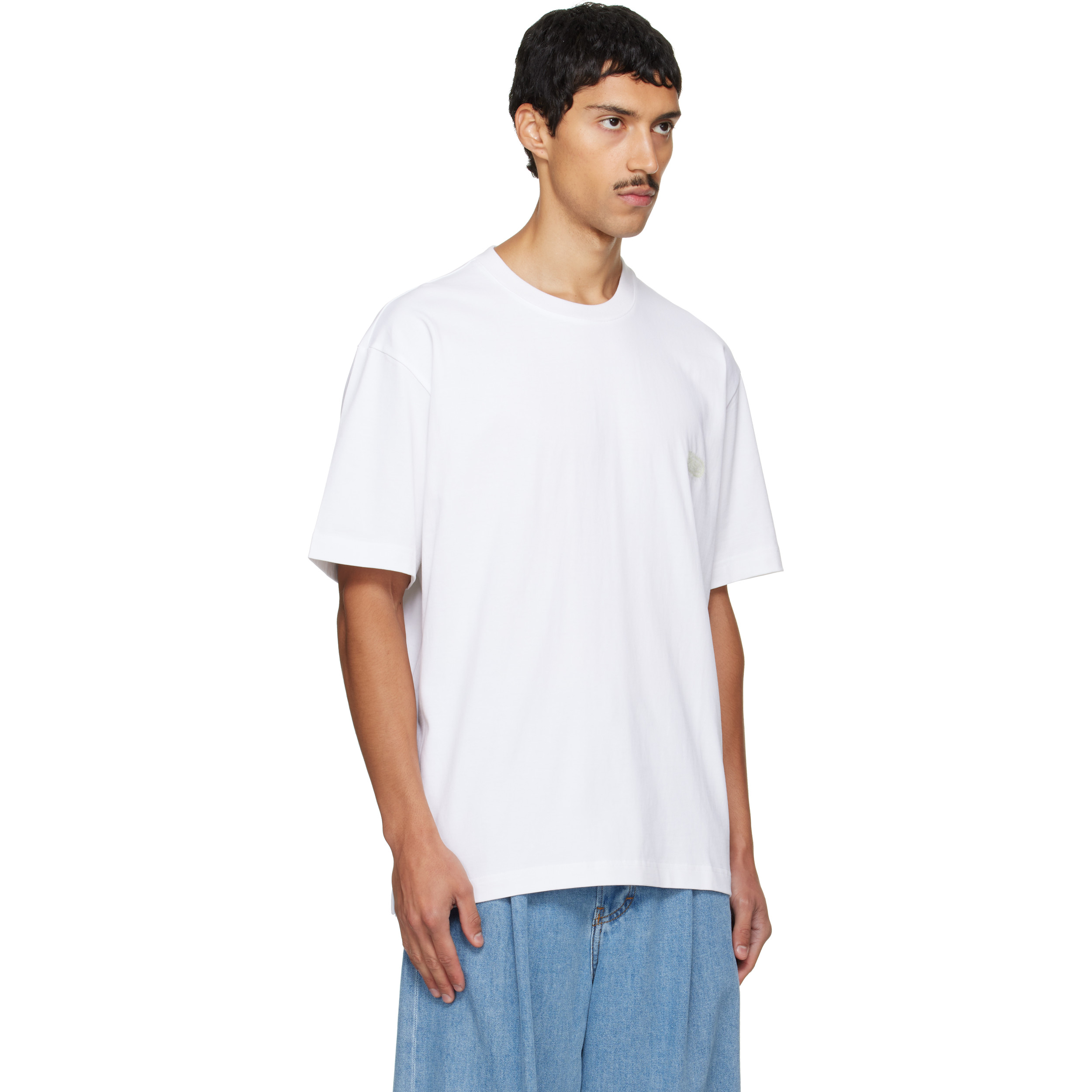 White Solid Back Logo T-shirt