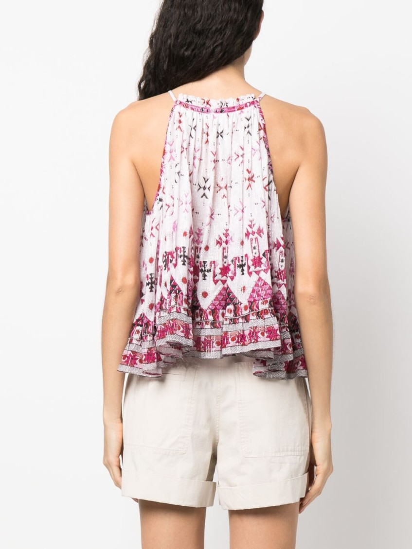 White Fabino Printed Top
