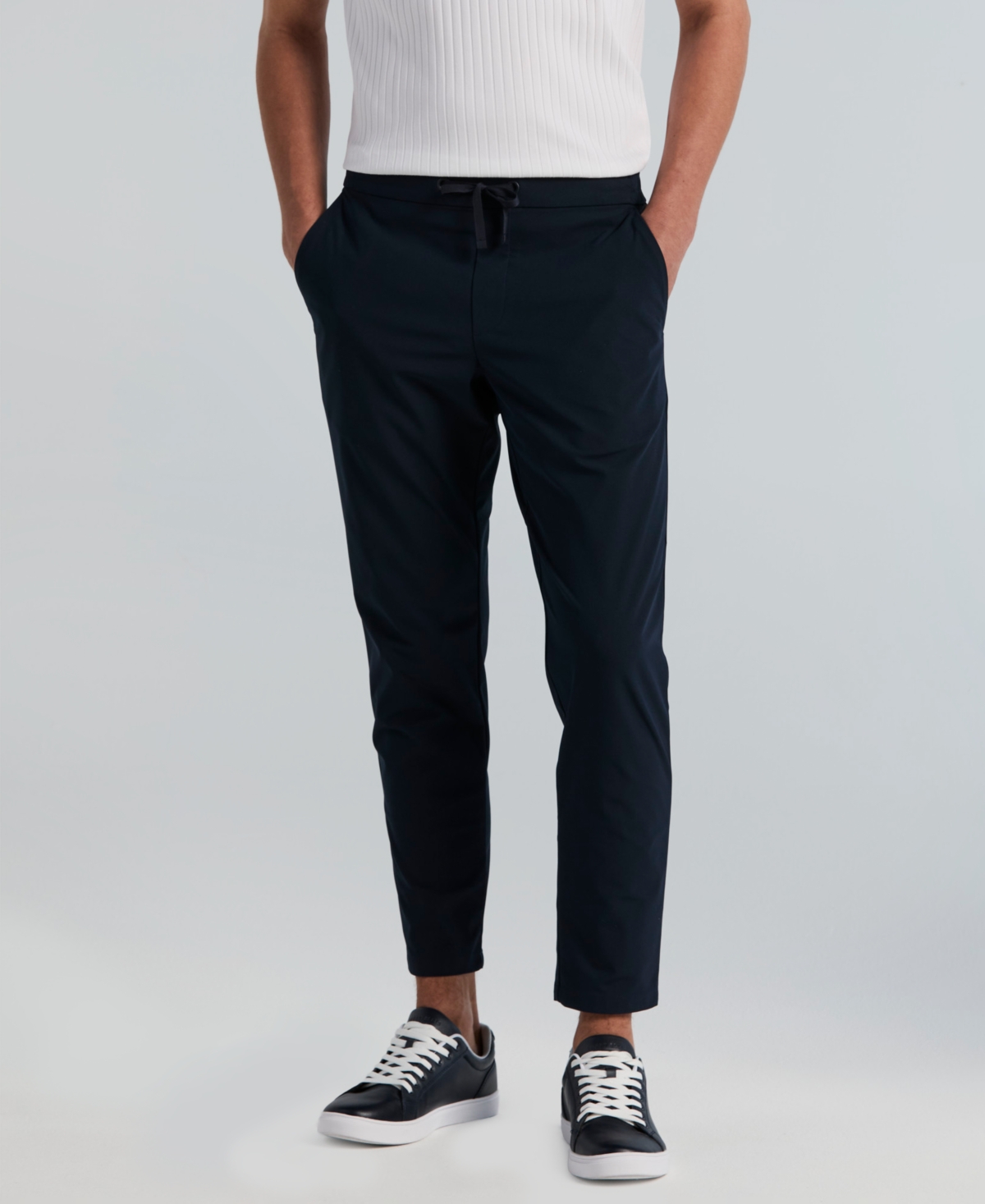 Men's Slim Tapered Drawstring Pants - Dark Sapphire
