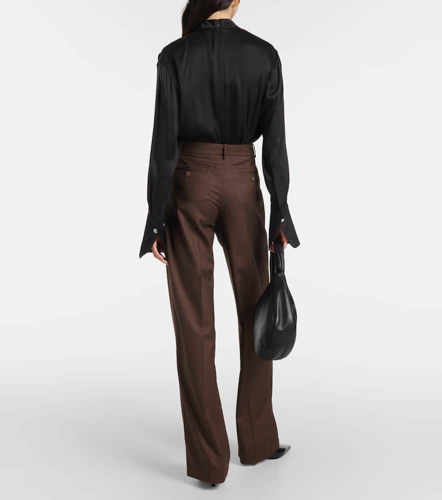 Wool wide-leg pants