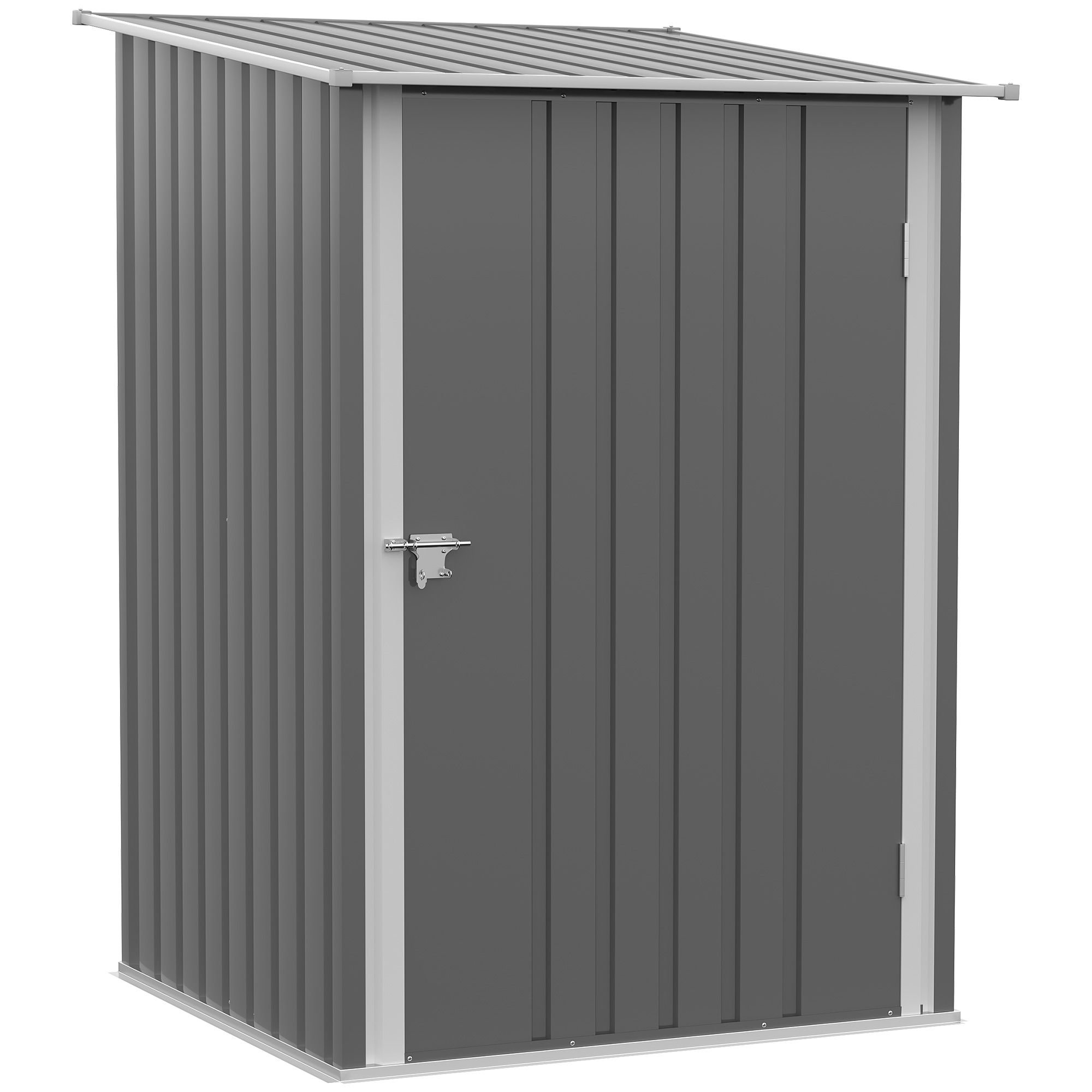 Outsunny 3. X 3. Outdoor Storage Shed Steel Garden Shed W/ Lockable Door In Grey