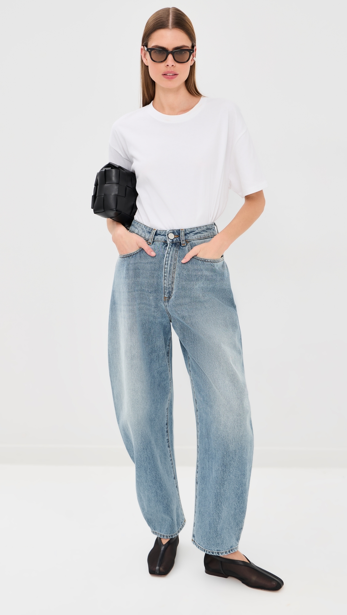 High-Waist Sculptural Denim Jeans Classic Blue