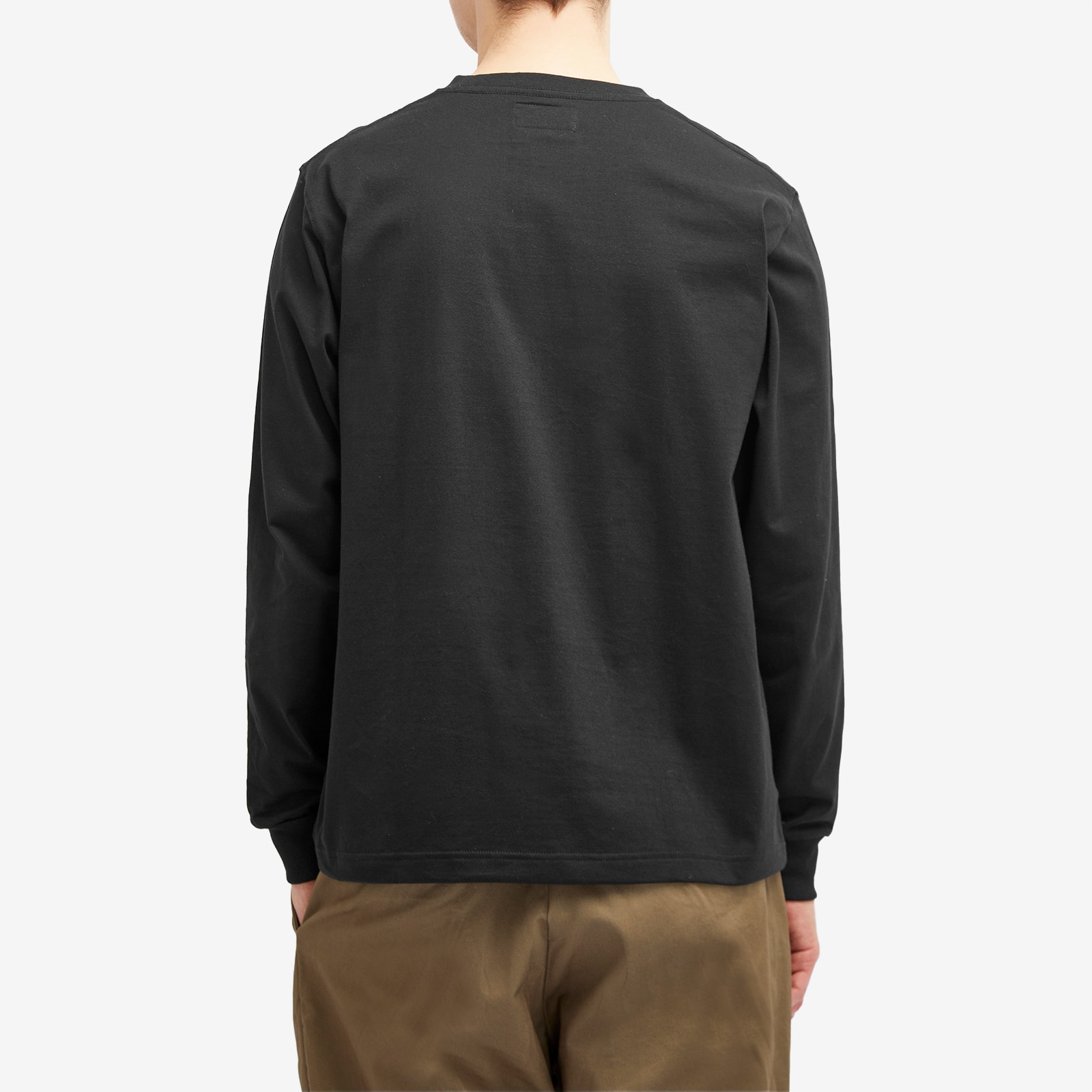 Men's Long Sleeve Pocket T-Shirt in Black, Size X-Large