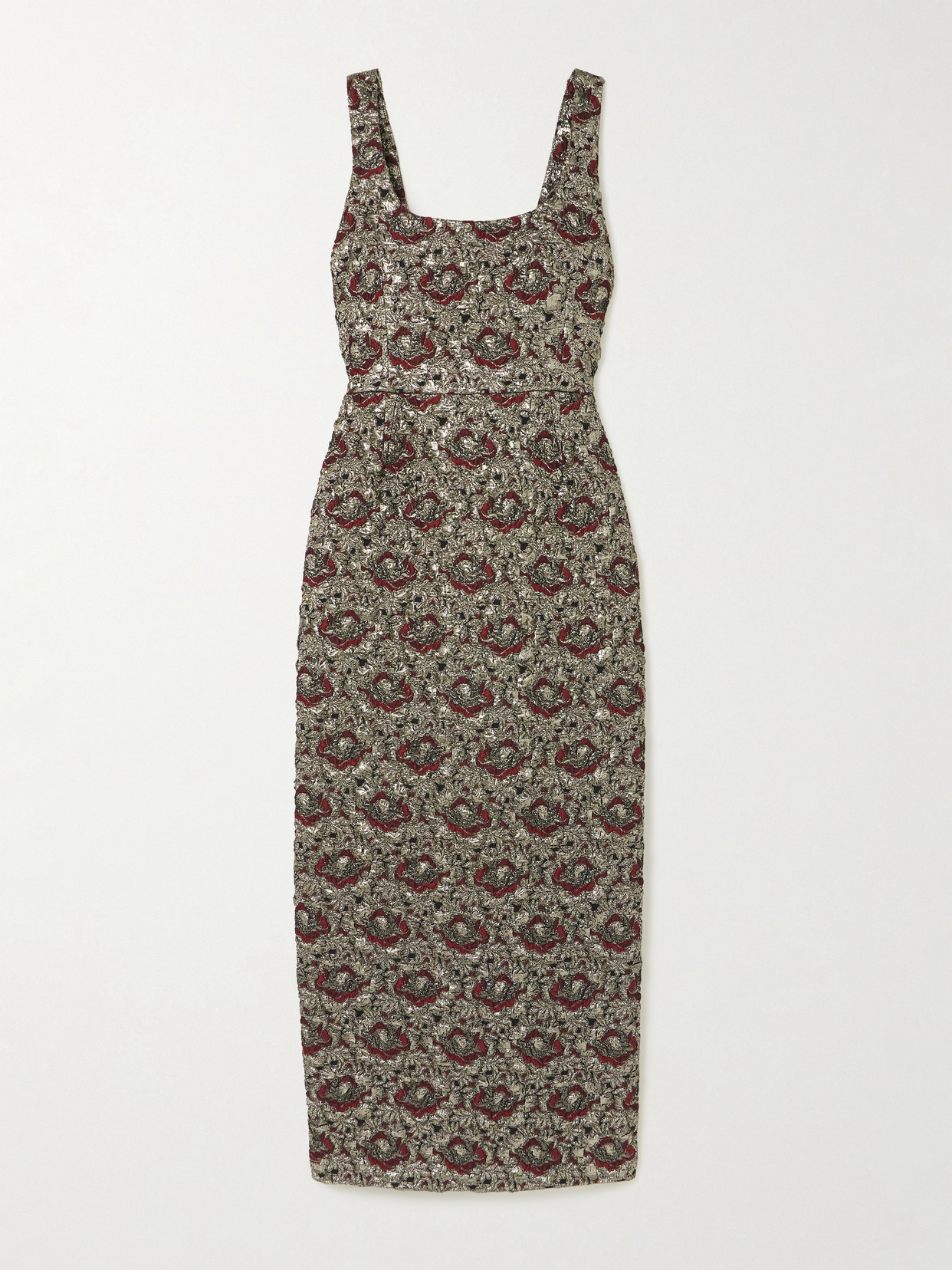 Ravenna Metallic Jacquard Midi Dress - Multi