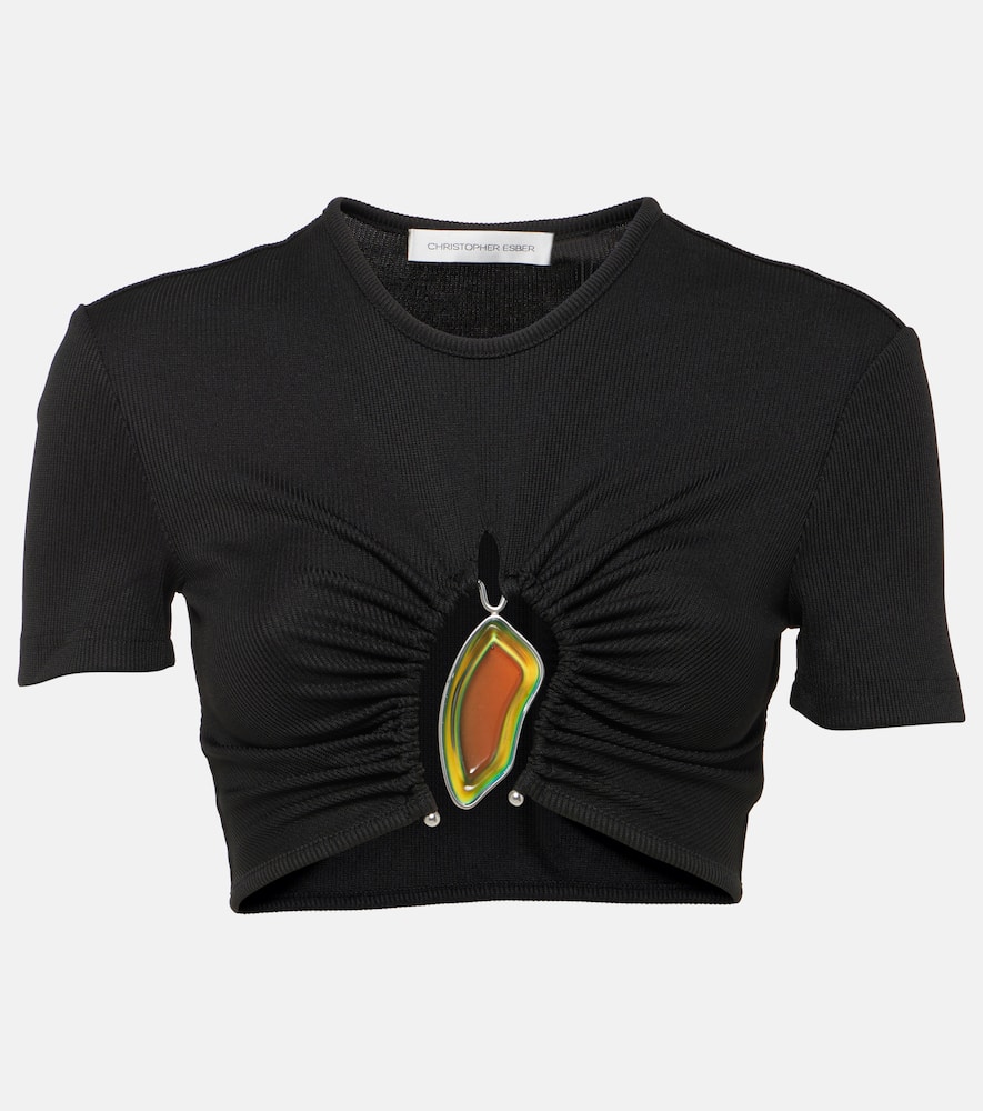 Moodstone ruched crop top