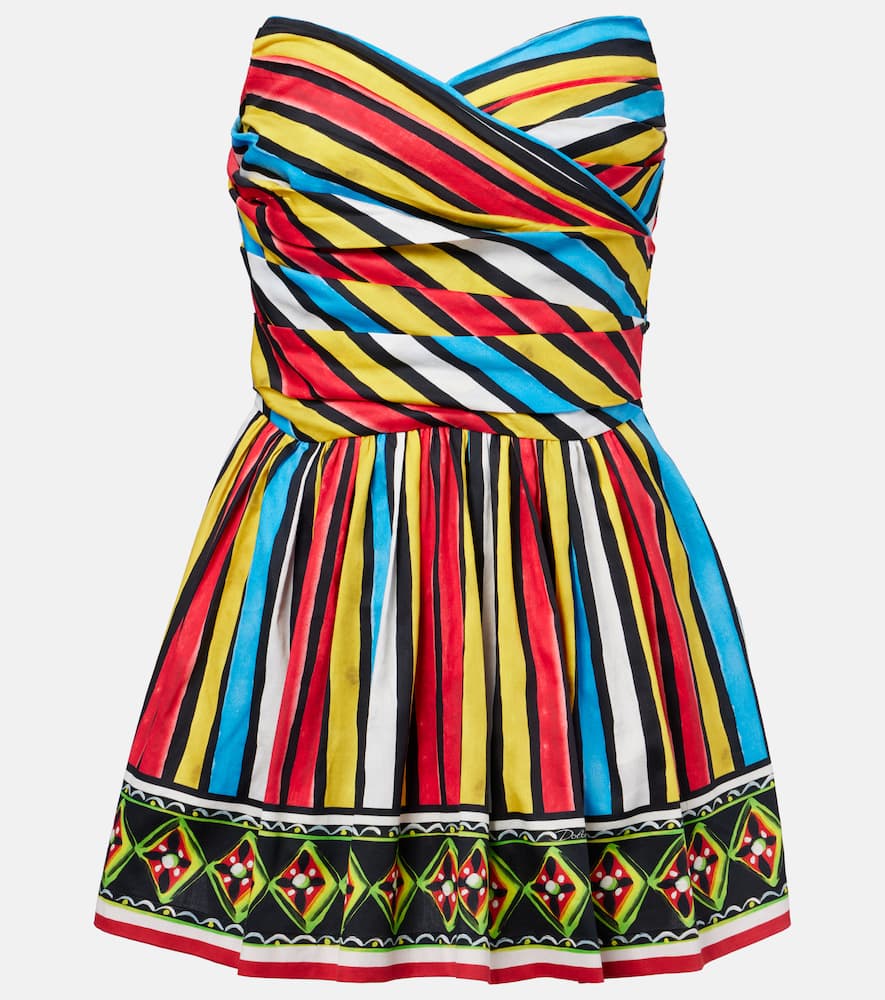 Ruched striped minidress