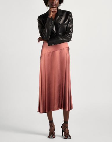 Woman Midi skirt Rust Size 10 Viscose