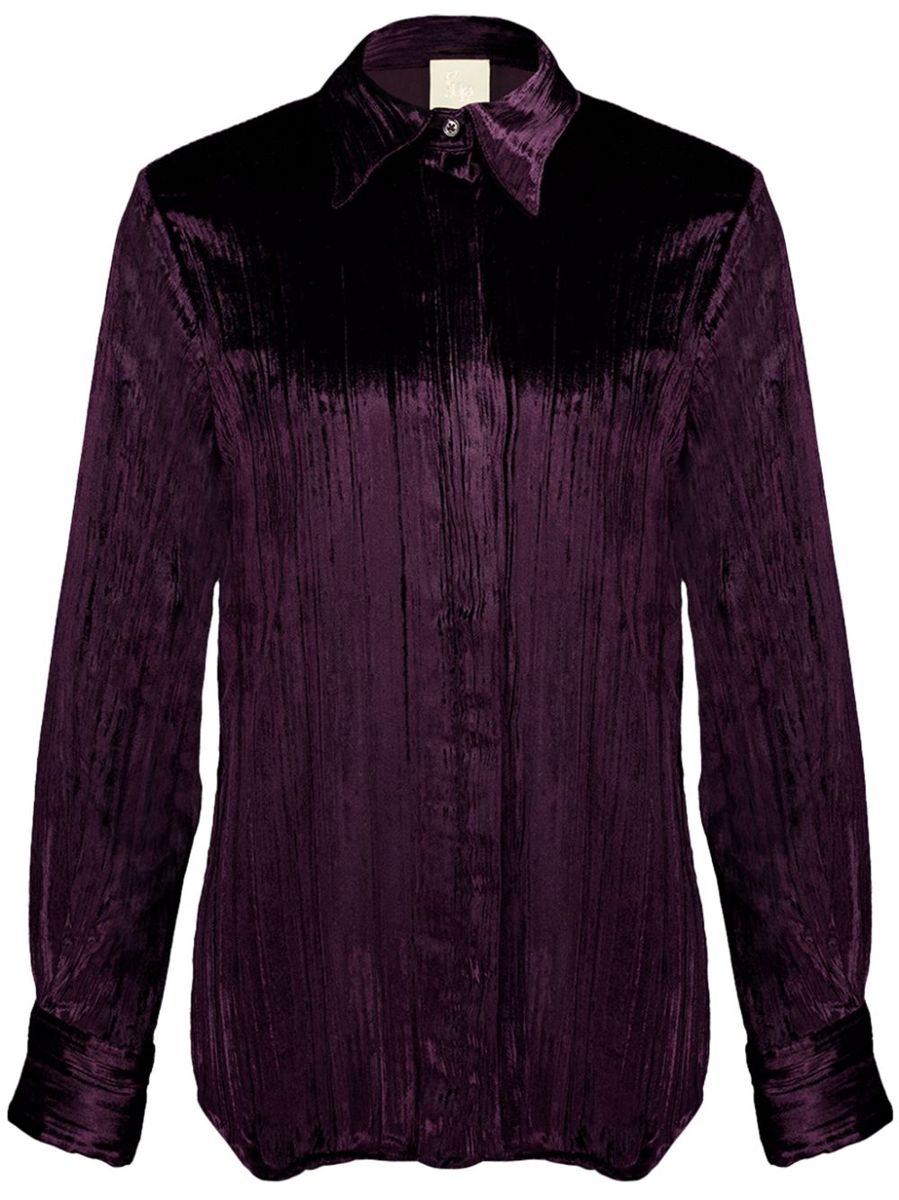 Plissé velvet shirt - Purple