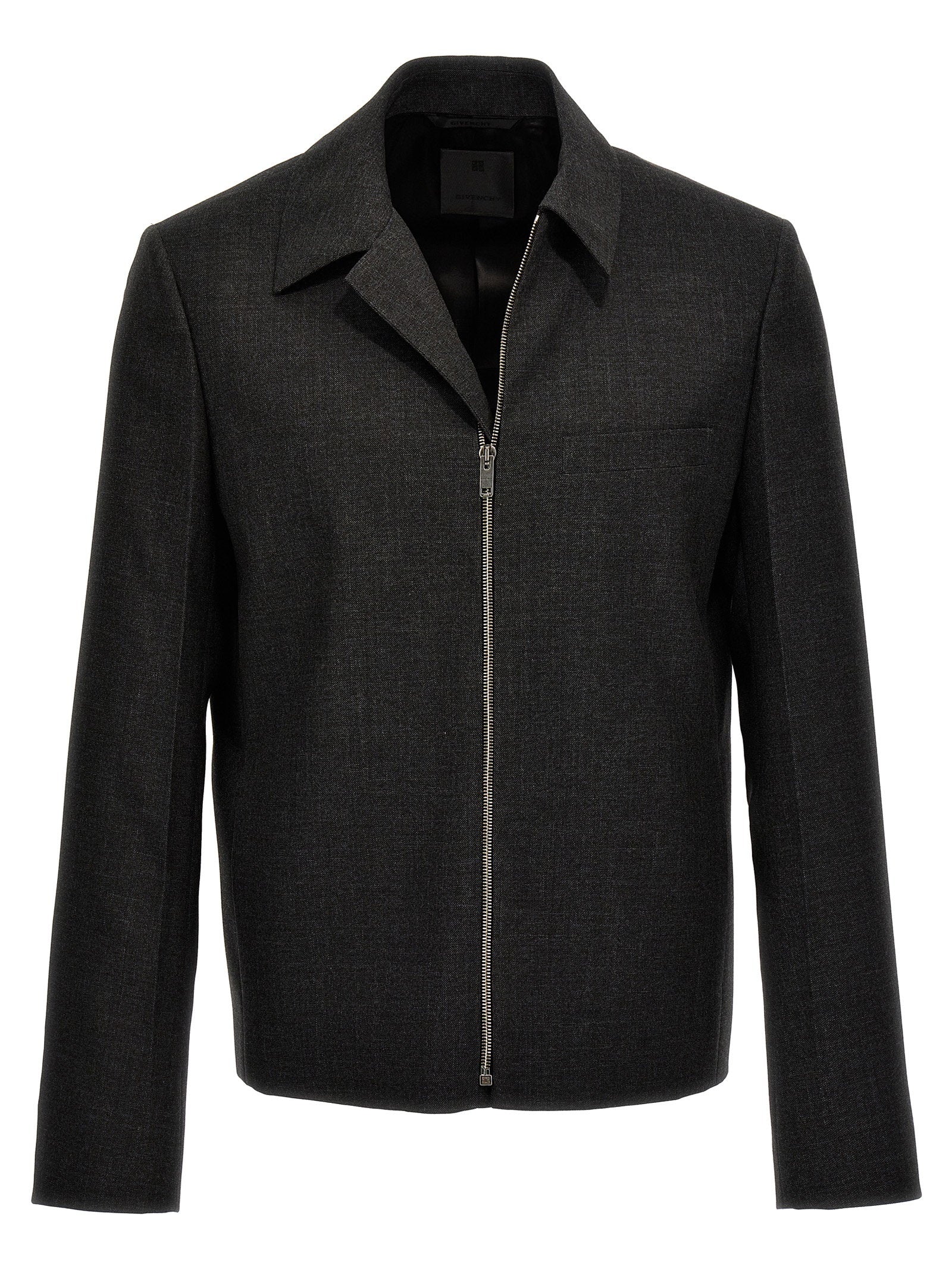Wool Structured Jacket — Charcoal