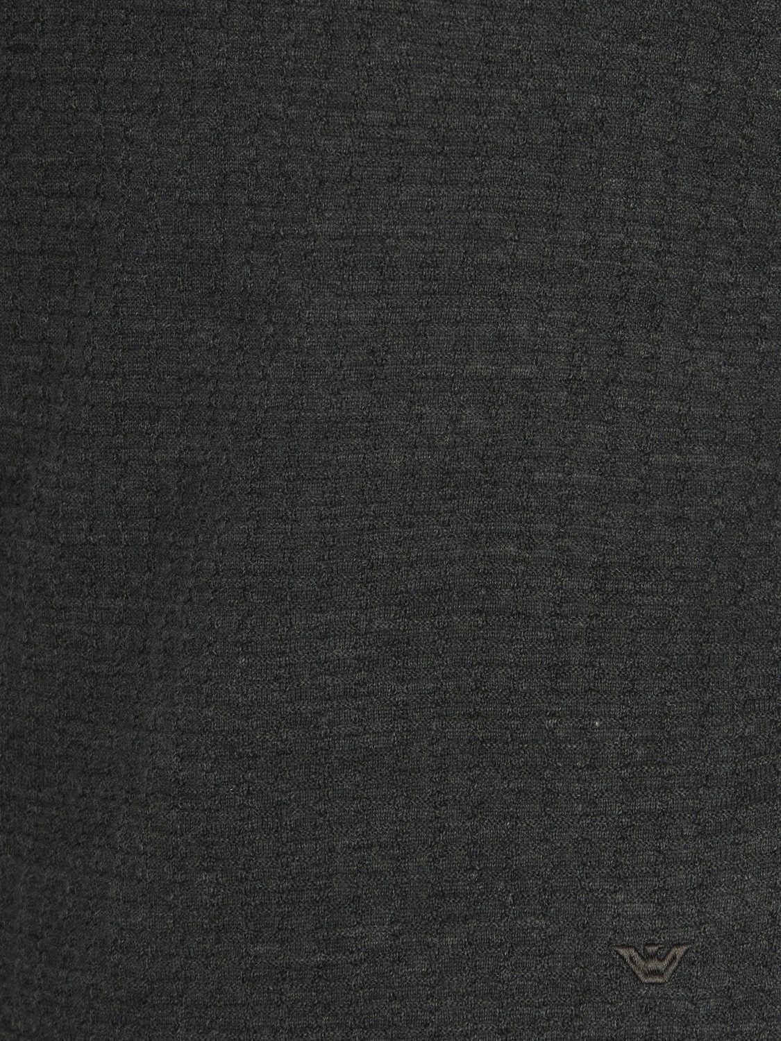 Textured crew-neck sweater - Black