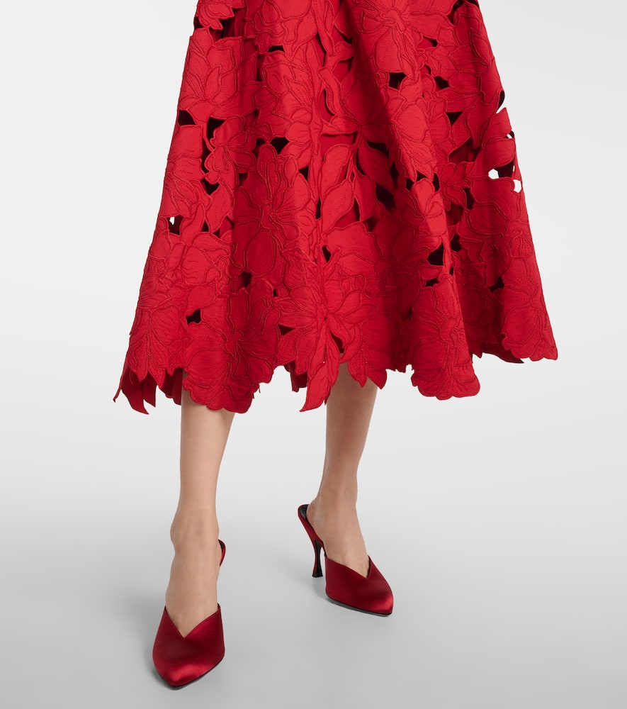 Audrey peplum lace midi dress