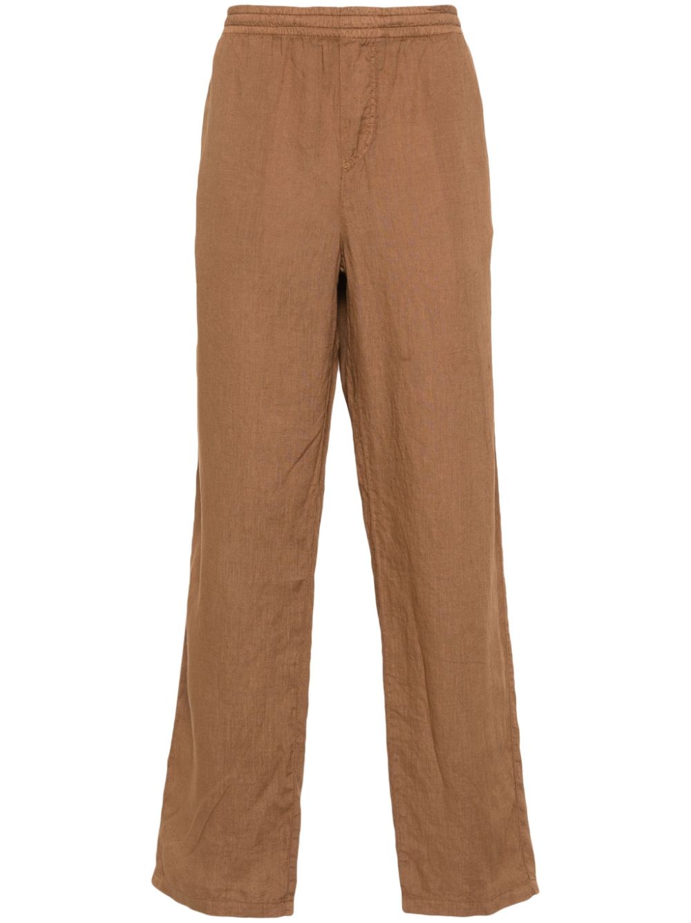 Linen straight trousers - White