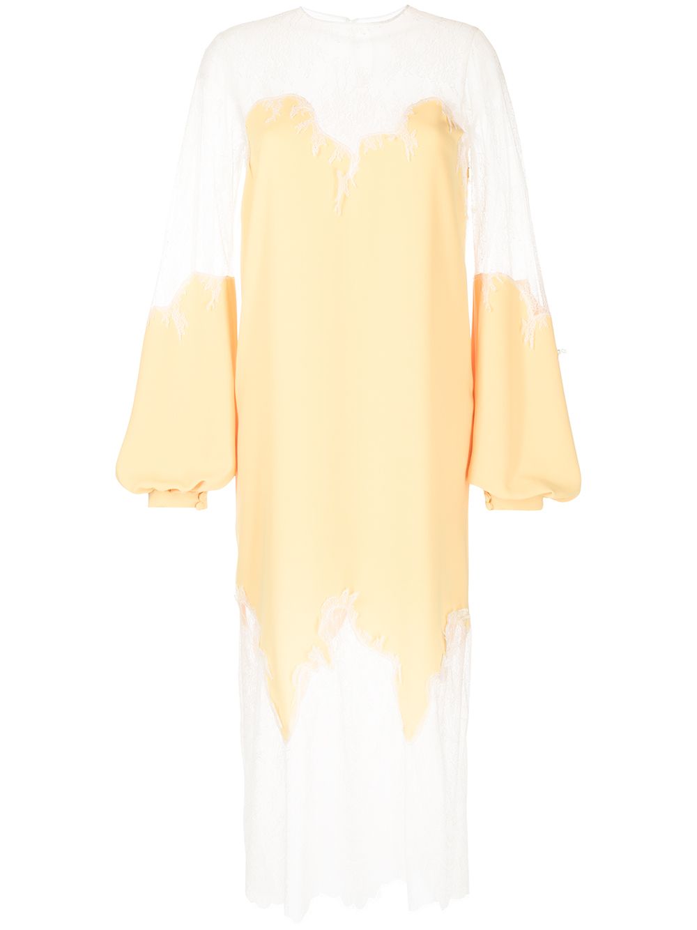 Panelled sheer dress - Yellow