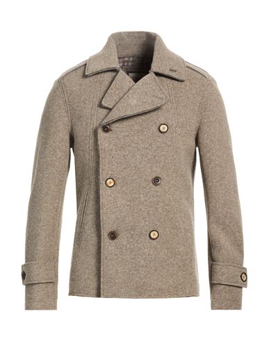 Man Coat Taupe Size 38 Polyester, Acrylic, Virgin Wool, Elastane