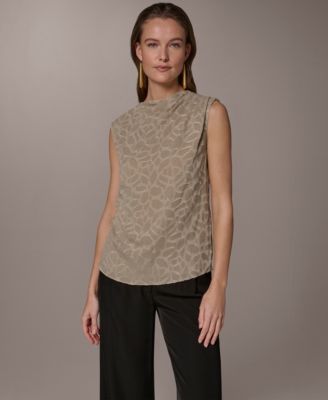 Womens Mock Neck Blouse