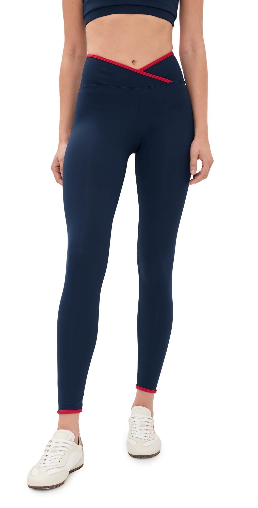 The Rae Ankle Leggings Navy/Red