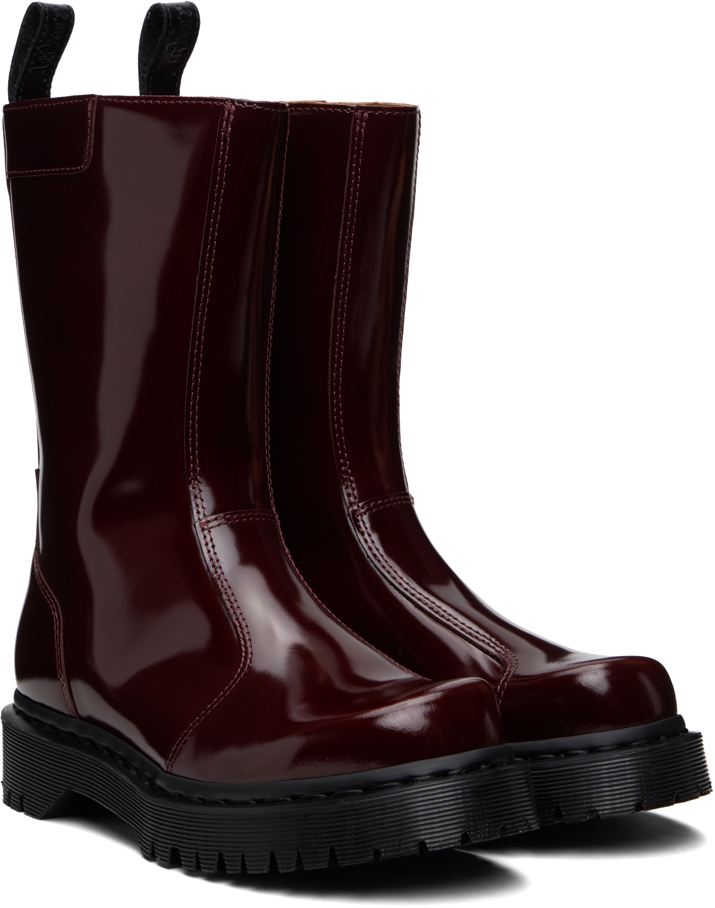 Burgundy Rejena Laquered Leather Boots