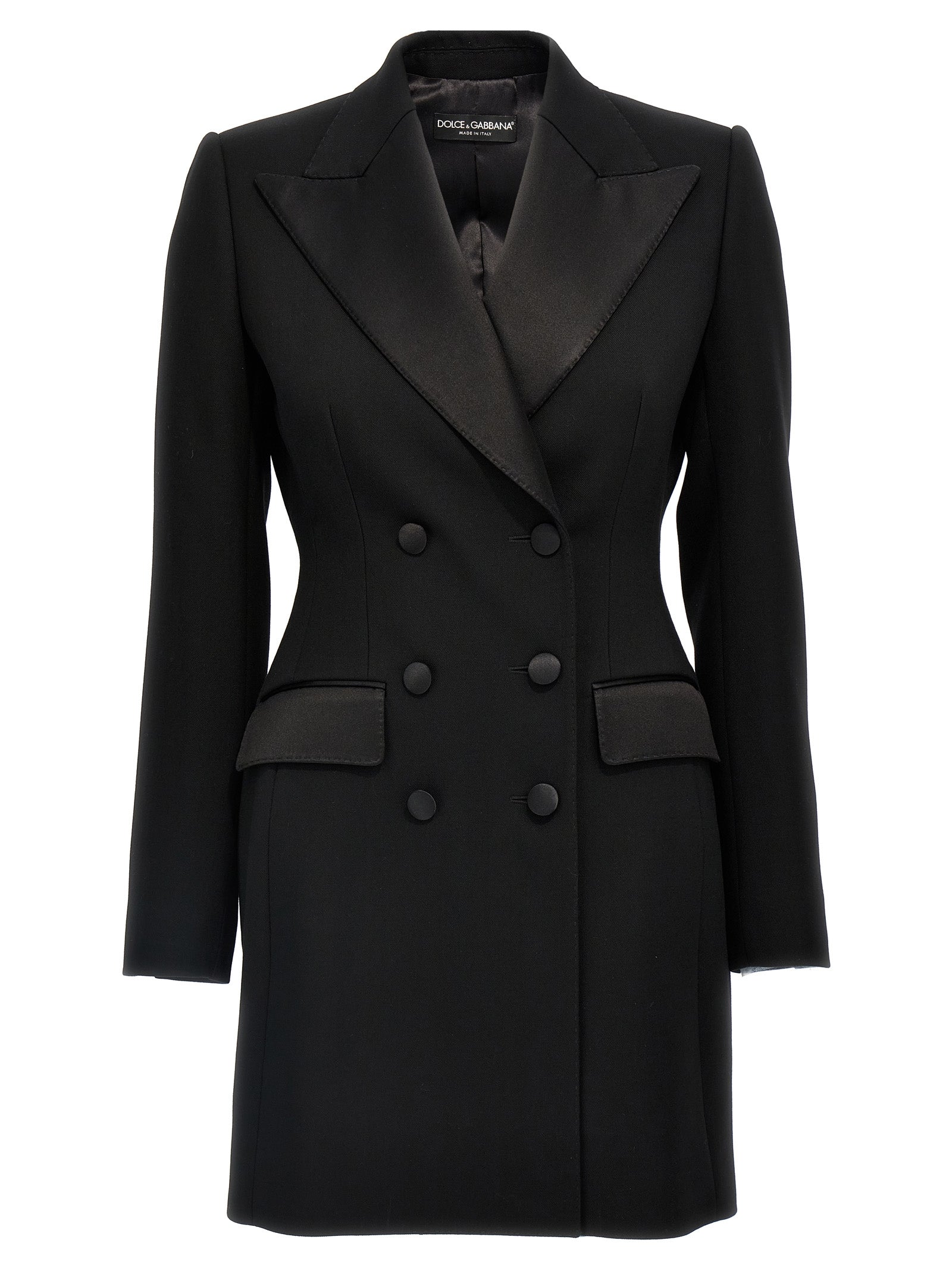 Virgin Wool Double-Breasted Blazer — Black
