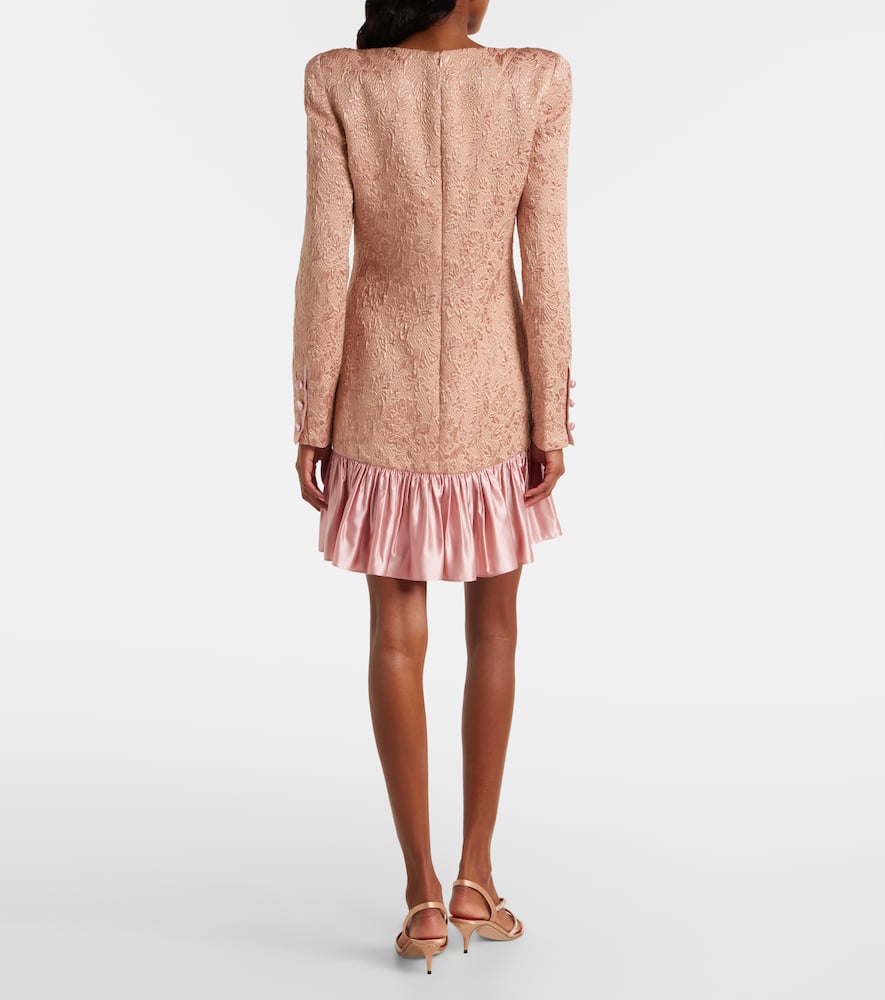 Wool and silk-blend matelassé minidress
