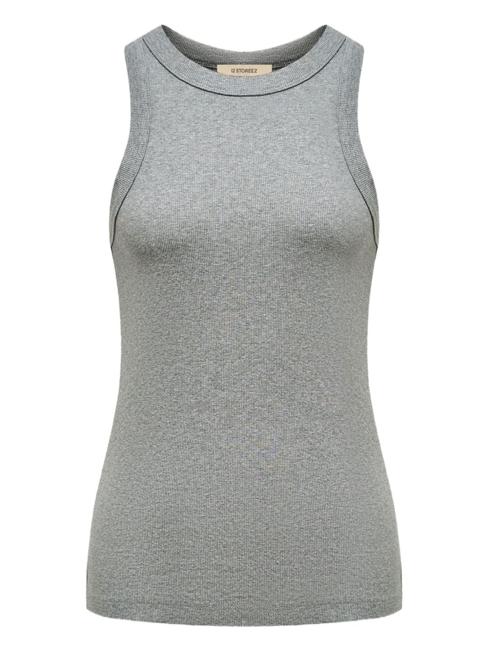 High-neck sleeveless top - Grey