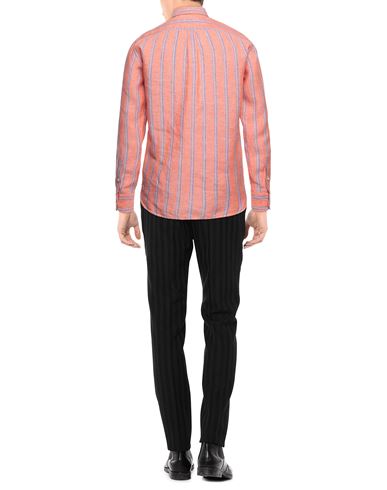 Man Shirt Orange Size S Linen