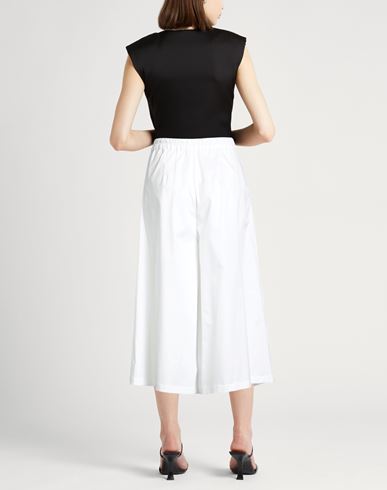 Woman Pants White Size 6 Cotton, Elastane