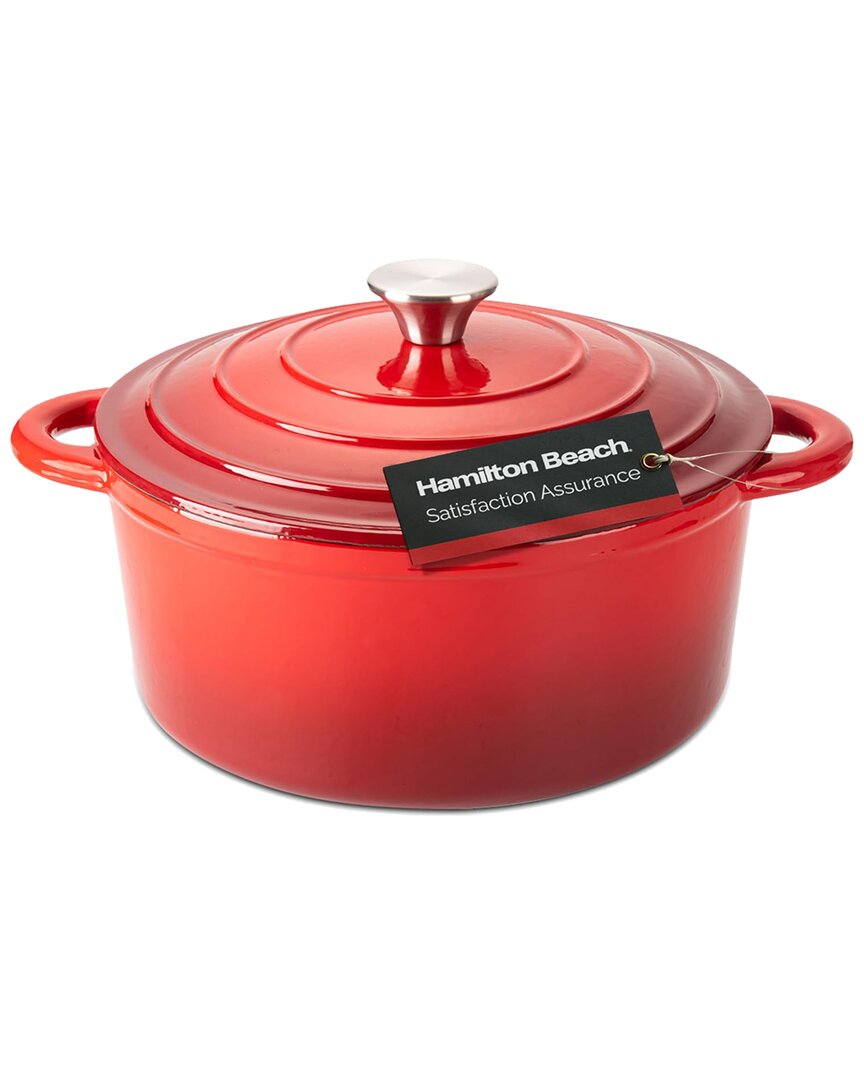 Cast Iron Dutch Oven Red 5.5qt