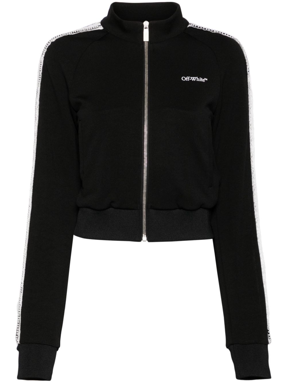 Lace logo-print track jacket - Black