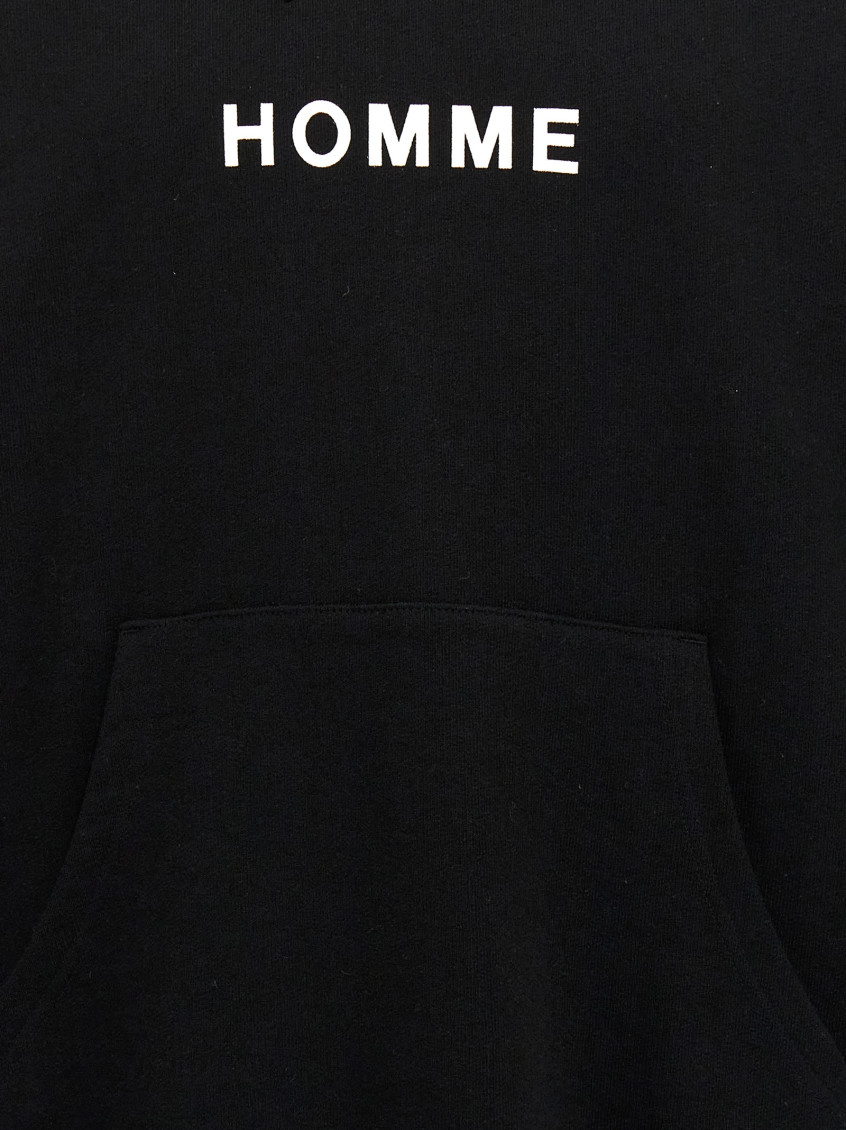 Black Logo Print Hoodie