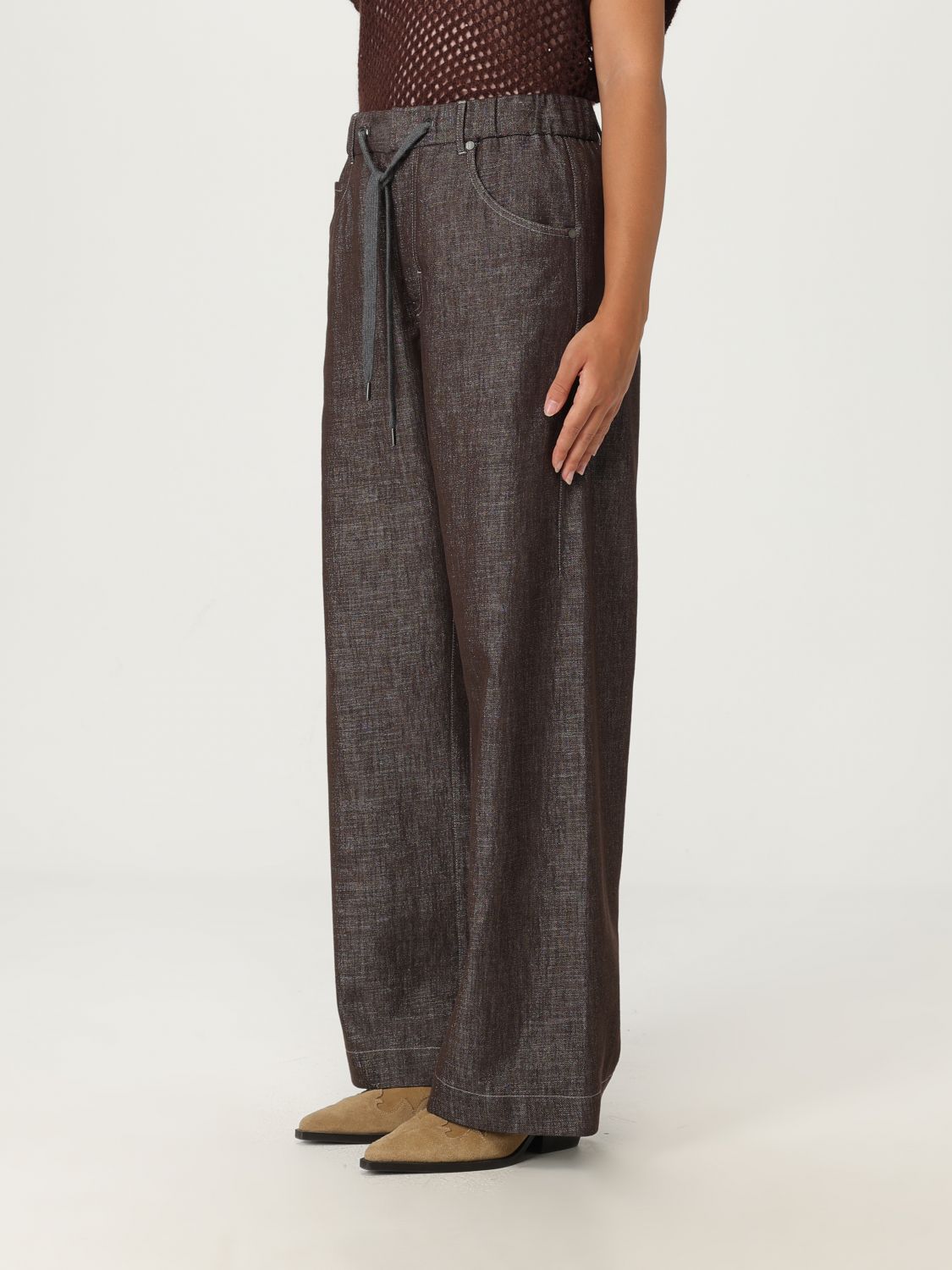 Drawstring-waist trousers - Grey