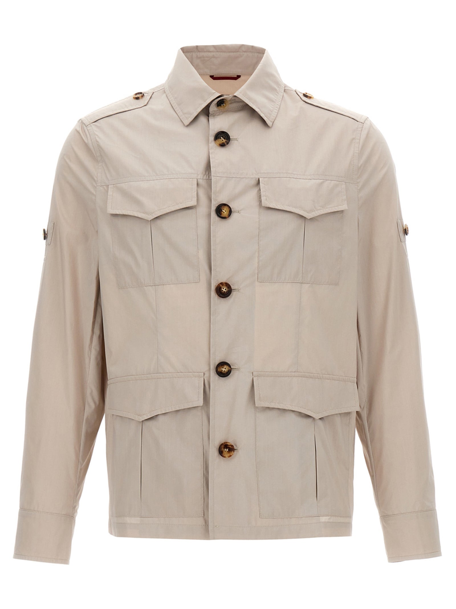 Water-Repellent Cotton Canvas Jacket — Beige