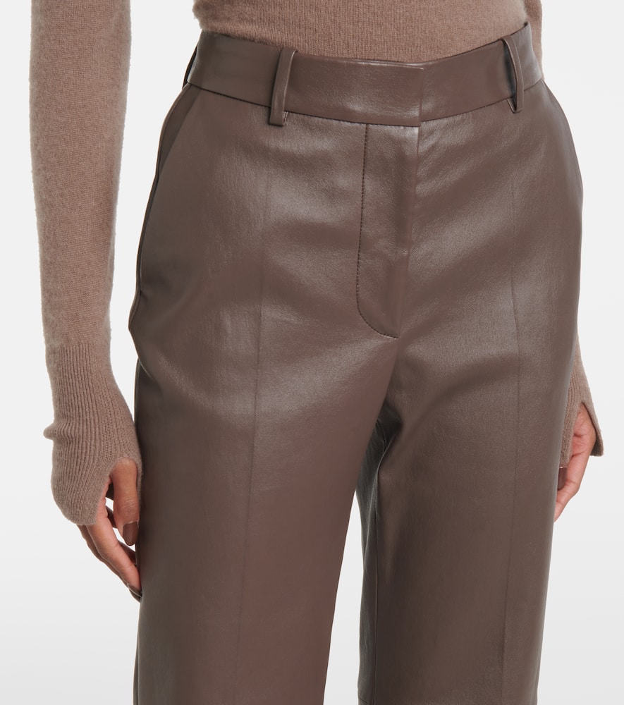 Tafira mid-rise leather flared pants
