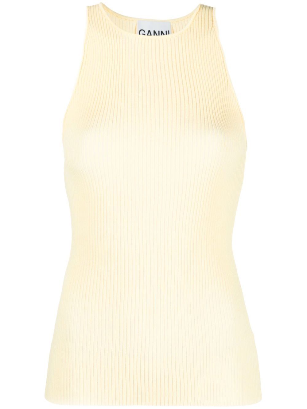 Ribbed-knit tank top - Yellow