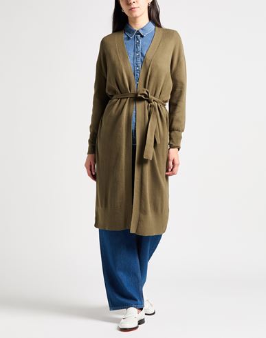 Woman Cardigan Military green Size 1 Organic cotton, Elastane