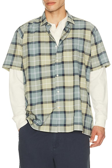 Barbour Gordon Summer Fit Shirt in Highland Lake Tartan - Green,Blue. L also in M, XL/1X