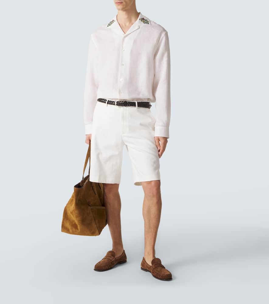 Cotton-blend Bermuda shorts
