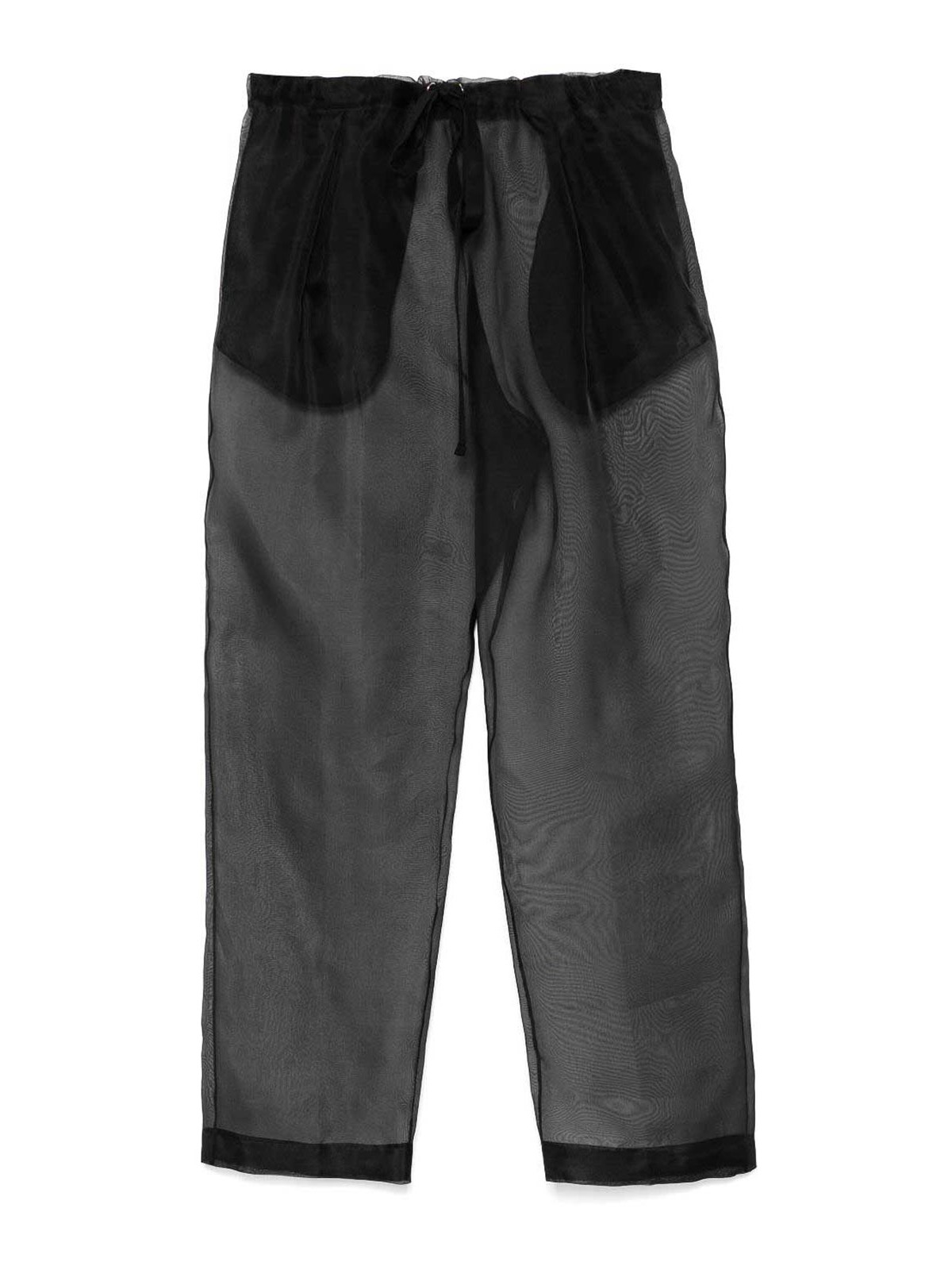 Trenton Black Silk Organza Trousers
