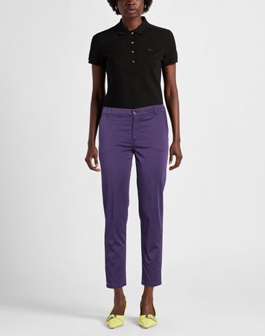 Woman Pants Purple Size 8 Cotton, Elastane