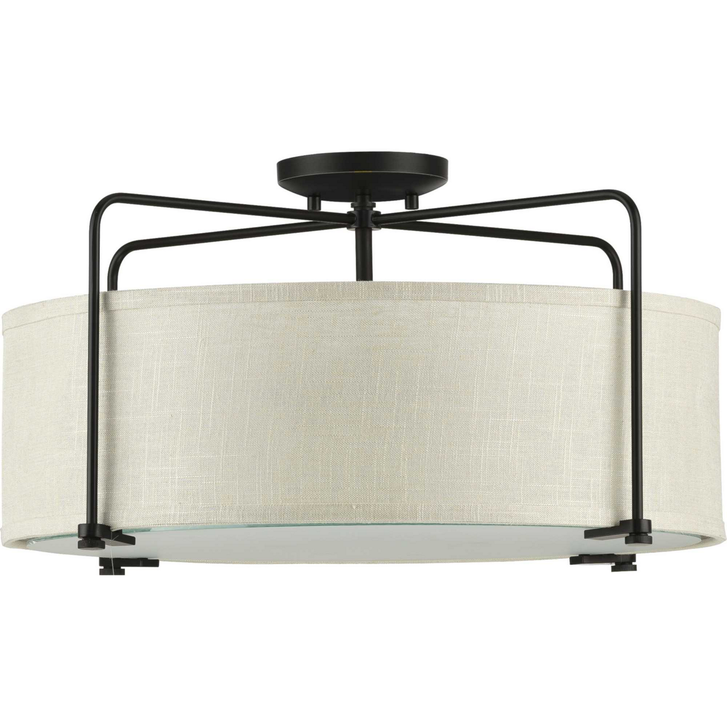 Antique Bronze Three Light Semi Flush Convertible from the Kempsey Collection
