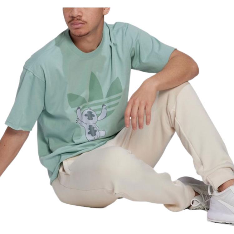 Originals x Disney Crossover Cartoon Pattern Printing Short Sleeve Couple Style light green