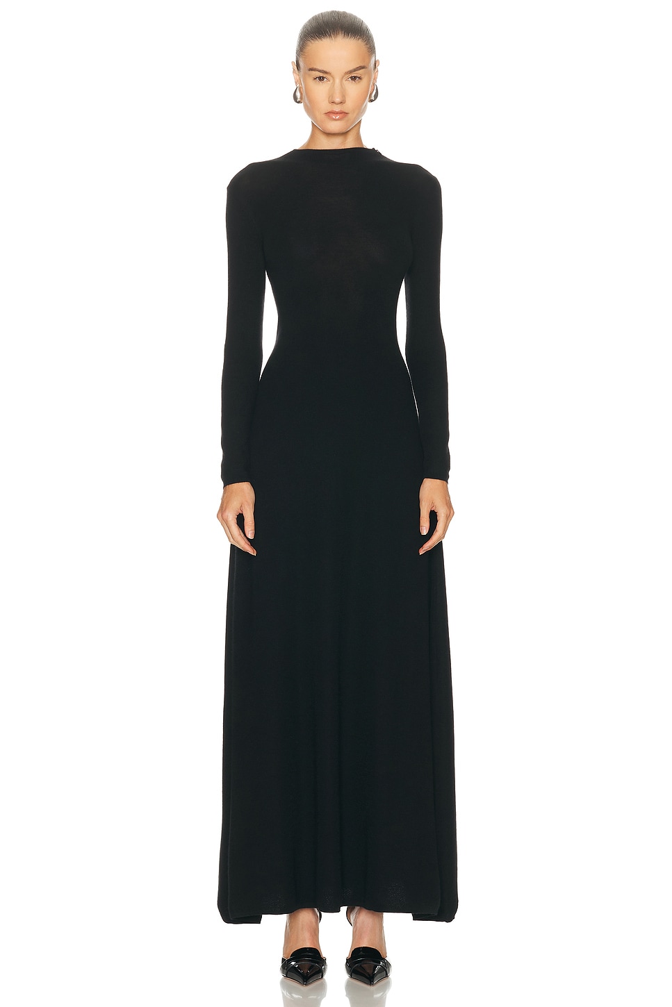 TOM FORD Crewneck Column Dress in Black