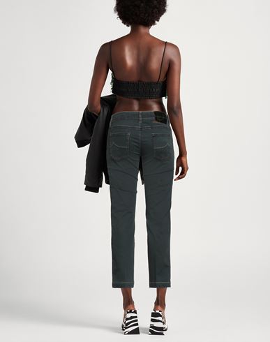 Jacob Cohёn Woman Pants Dark green Size 29 Cotton, Elastane
