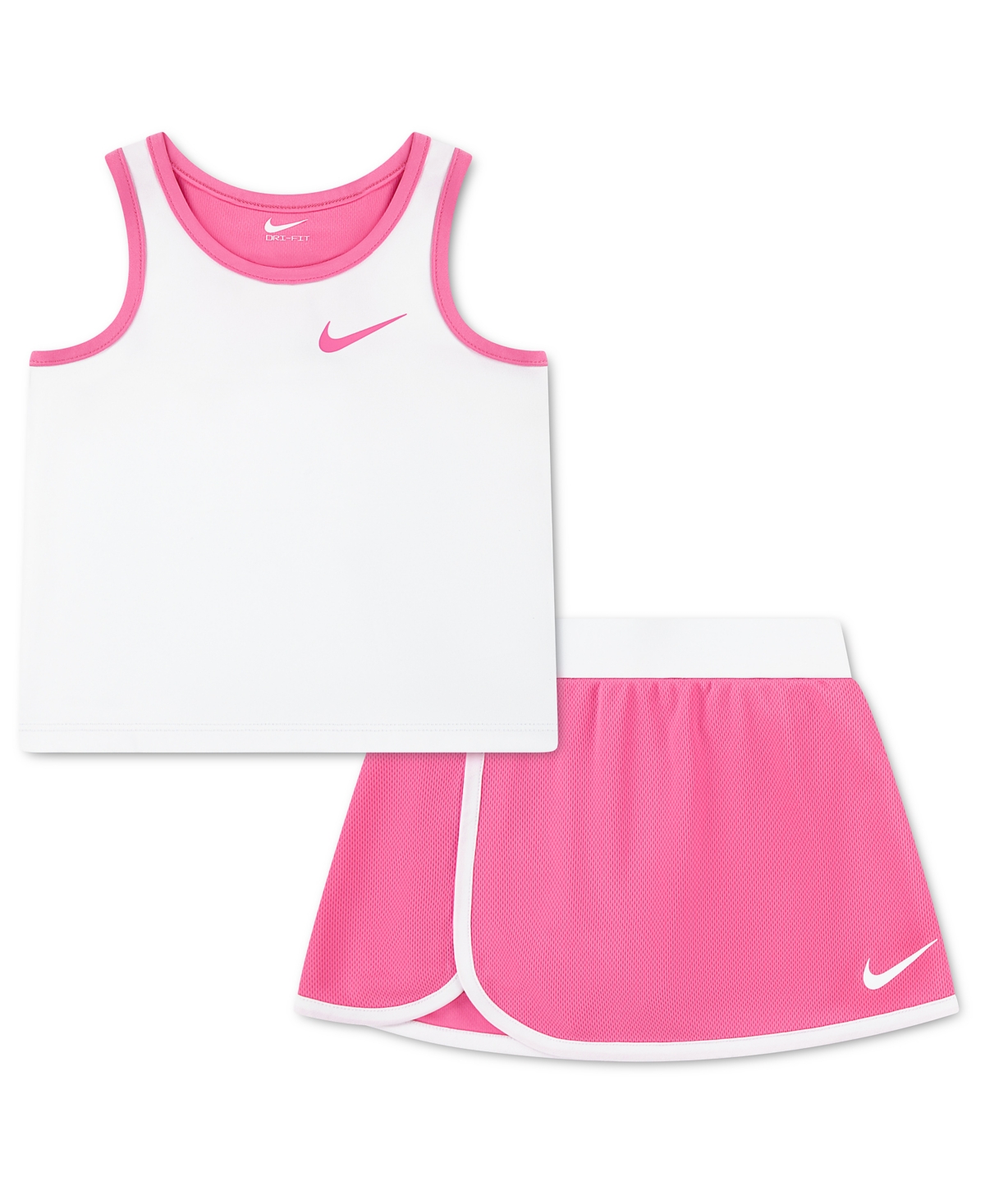 Girls' Toddler 2T-4T Dri-fit Color-Blocked Tank Top and Scooter Skort, 2-Piece Set - Pink Glow